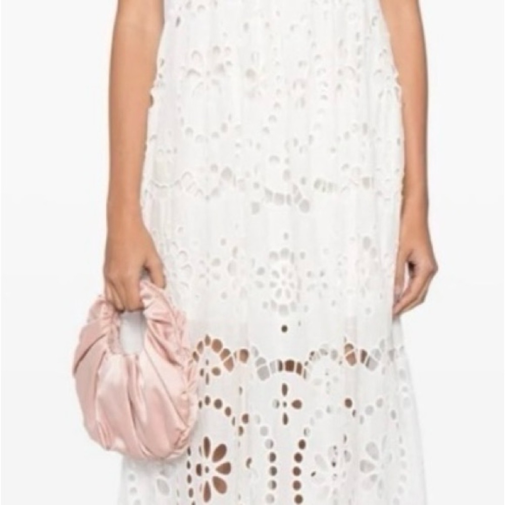 Zimmermann White Tiered Cut Out Maxi Sundress